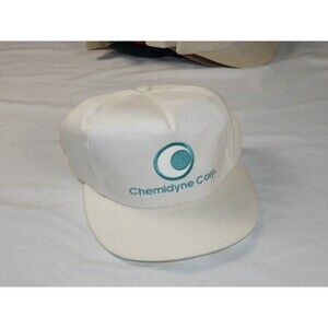 VTG Vintage Snapback Trucker Hat - White Chemidyne Corp Pharma Advertising USA